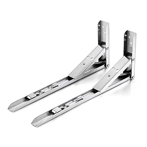 2 x supports pliables pour étagère murale avec vis de montage pour cuisine, salle de bain, étagères, lits et autres meubles Cover