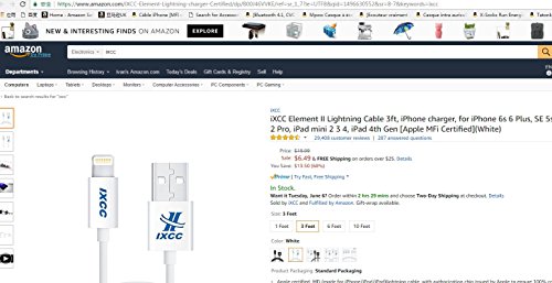 Ixcc Lightning Cable 3Ft, Iphone Charger, For Iphone X, 8, 8 Plus, 7, 7 Plus, 6S, 6S Plus, 6, 6 Plus, Se 5S 5C 5, Ipad Air 2 Pro, Ipad Mini 2 3 4, Ipad 4Th Gen [Apple Mfi Certified](2Pack White) #TOP7