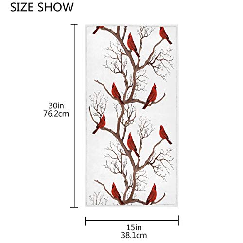 Northen Red Cardinals Branches Hand Towels 16X30 In Christmas Winter Bathroom Towel Ultra Soft Highly Absorbent Small Bath Towel Xmas Bathroom Decor Gifts #TOP2