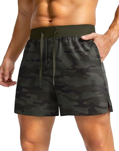 Image of Soothfeel Men's Running Shorts with Zipper Pockets 9 inch / 7 inch / 5 inch Quick Dry Eight Basketball Gym Workout Athletic Shorts