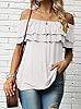 KEEDONE Women's Casual Off Shoulder Ruffle Tops Sh... #5