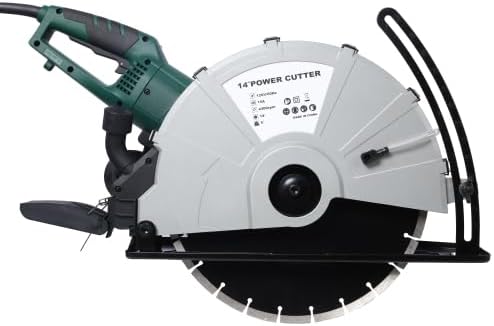 Portable 14" Wet/Dry Electric Corded Circular Concrete Saw/Power Angle Cutter 2600W with Water Line & Guide Roller with Blade ETL Certificate