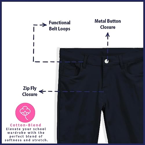 Image of Girls 4-20 Stretch Fabric Adjustable Waist Skinny School Pant