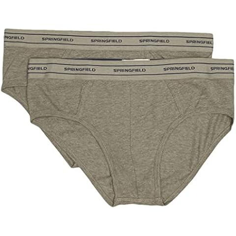 Springfield Pack 2 slips básicos, Bóxer Hombre, Gris Oscuro (Dark Grey), L Cover