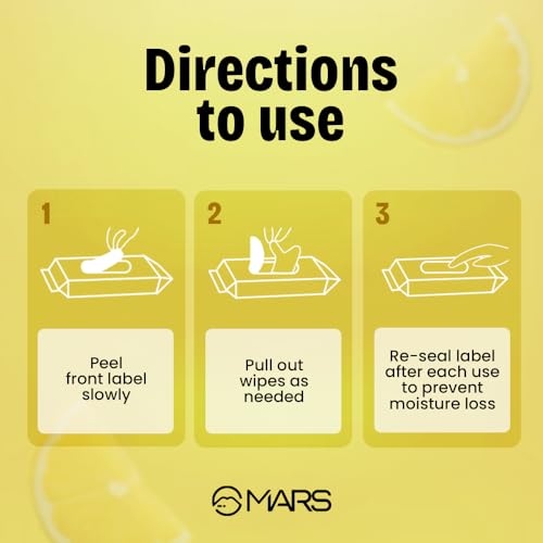 Image of MARS Refreshing Wet Wipes for Face| Facial Cleansing | Refreshing & Skin Hydration| Soothing for skin | pH Balance & Alcohol Free | Nourishing with Fruit extract | 25 Wipes (Lemon)