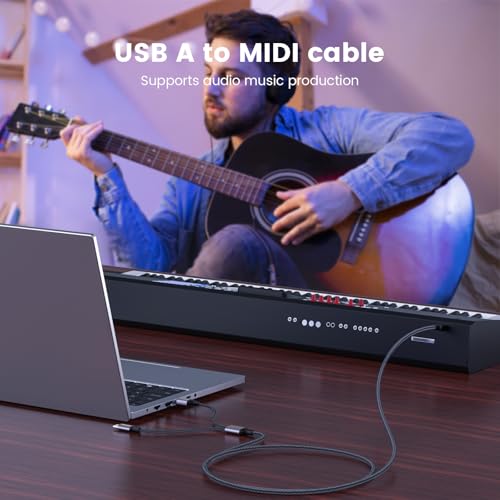 moswag 2in1 usb printer cable 328ft1m with usb c to midi cable printer cableusb midi cable usb c to usb b midi cablecablecompatible with music instrumentpianomidi keyboardusb microphone
