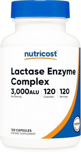 Nutricost Nutricost Lactase Enzyme Complex 3,000 FCC ALU, 120 Capsules, Gluten-Free sold by Nutricost - Amazon Seller - US