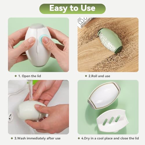 xolear 2 Stück Wiederverwendbare Fusselrolle, Waschbare Klebrige Gel Fusselrolle Ball, Tierhaarentferner Fusselrollen, Kompakt Tragbar Fusselroller für Tierhaare Kleidung Haare Staub (Grün, Weiß)