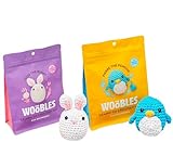 The Woobles Beginners Crochet Kit with Easy Peasy Yarn as seen on Shark Tank Bundle - with Step-by-Step Video Tutorials - Pierre The Penguin and JoJo The Bunny