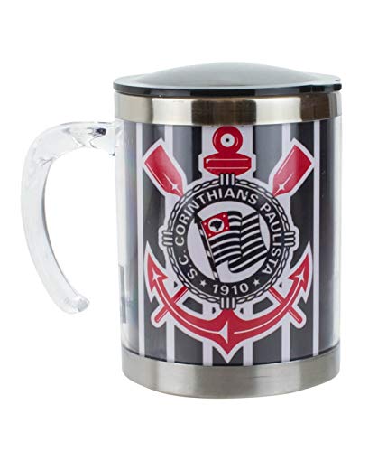 Caneca Corinthians Oficial Térmica Inox Com Tampa Time 450ml