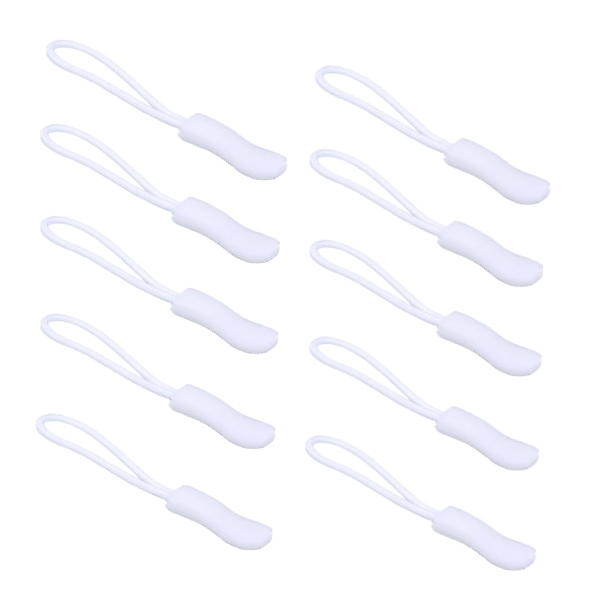 10 Piece Zipper Pulls Zip Tags Cord Pulls Zipper Pulls Extension Zip Pulls Replacement for Luggage Backpack Rucksack-White