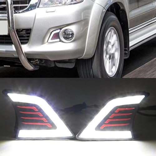 Lámpara de señal LED DRL para Toyota Hilux Vigo 2012 2013 2014 2015 con luz diurna 4