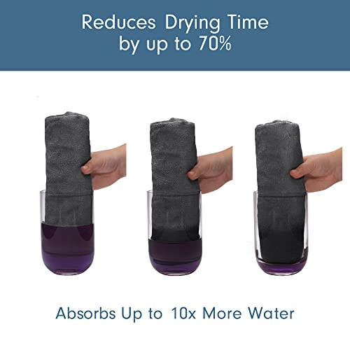 Scala (2 Pack Extra Large Microfiber Hair Towel 24" X 48" Anti Frizz For Long Hair, Multipurpose Bath Towel For Pool, Gym, Yoga, Camping - Quick Drying, Ultra Absorbent Includes Towel Clips #TOP5