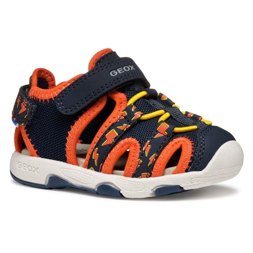 Geox B Sandal Multy Boy B, Sandalia Bebé-Niños, Navy/Orange, 23 EU