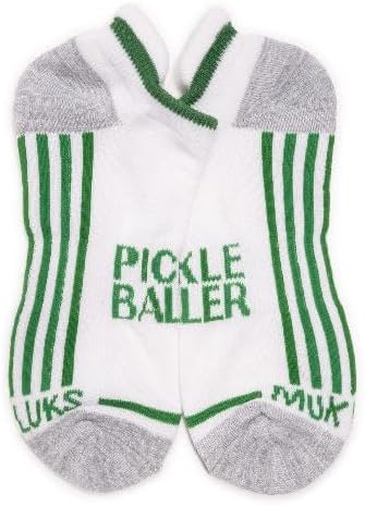 MUK LUKS Men's 6 Pack Pickleball Ankle Socks, Black/Green, OS - Image 2