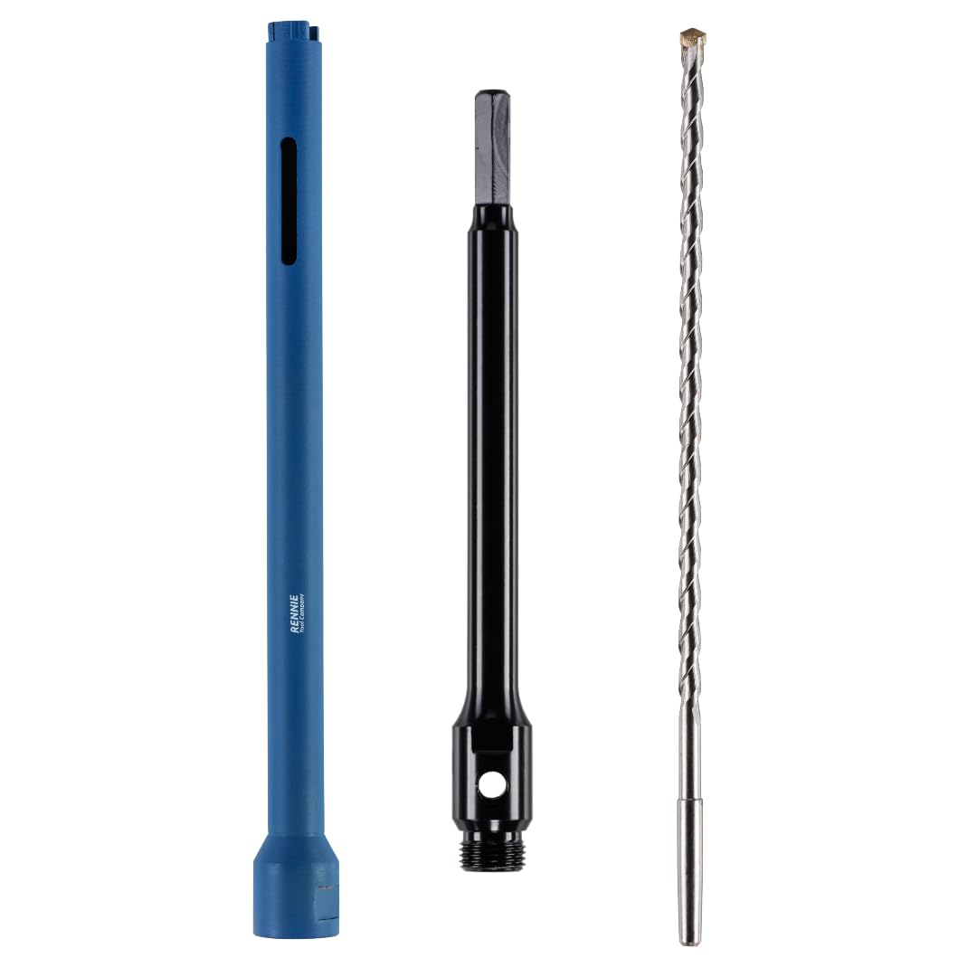22mm x 300mm Long Diamond Core Drill Bit Set With Hex Adapter Centre Drill