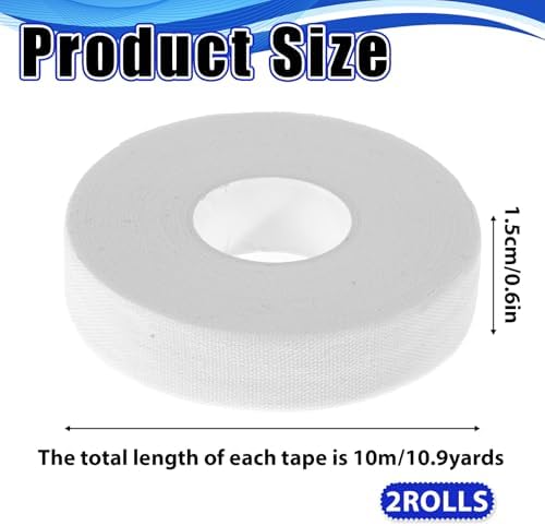 2 Rolls Finger Tape, Extra Strong Adhesive 0.6-Inch x 32-feet Athletic Tape for Fingers, Hands, & Toes, Rock Climbing Tape, Skin-Friendly Sports Tape for Outdoor Sports Climbing Football (White)