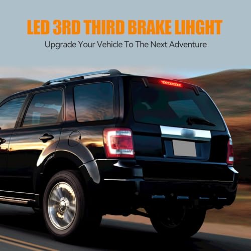 Image of Third 3rd Brake Light LED for 2001-2007 Ford Escape, High Mount Rear Brake Lights Assembly for 05 06 07 Mercury Mariner, Waterproof Center Cab Lamp Stop Light (Red)