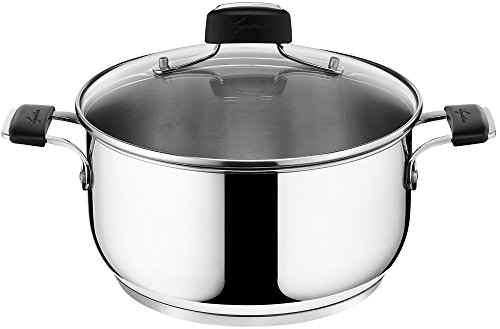 Lagostina Tempra Casserole en acier deux poignées avec couvercle 18 cm