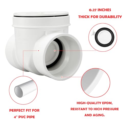 Image of 4 Inch Pvc Backwater Valve,Sewer Check Back Flow Preventer Drain Backflow Preventer Valve,Prevent Sewage And Rainwater From Flowing Backflow