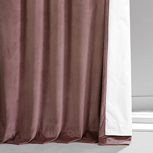 Image of HPD Half Price Drapes Signature Plush Velvet Blackout Curtains for Bedroom (1 Panel), 50W X 96L Hotel Black Out Curtains for Living Room, Thermal Insulated Blackout Curtains for Windows, Rosehip