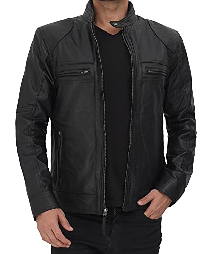 Image of Decrum Real Lambskin Mens Leather Jacket
