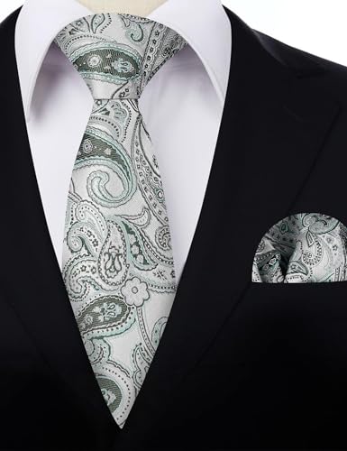Image of Alizeal Mens 3.15'' Vintage Paisley Tie Pocket Square Set | Elegant Perfect for Banquet Wedding and Party