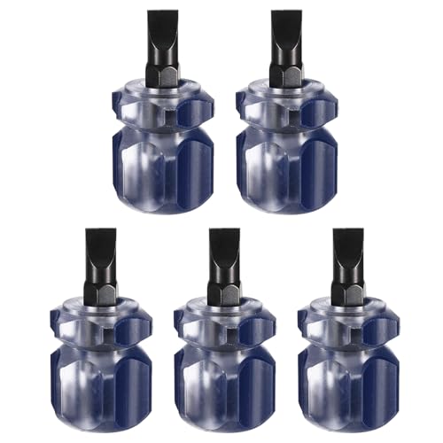 HARFINGTON 5pcs Tournevis plat court SL6 bleu