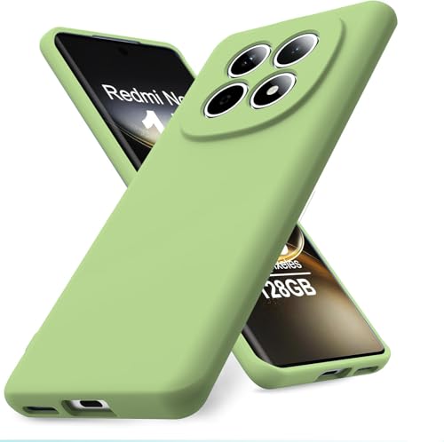 Image of DIZORO Compatible with Mi Redmi Note 15 5G Back Cover with Upgraded Square Edges for Camera Protection Shockproof Flexible Matte Liquid Silicone Mobile Phone Case (Matcha)