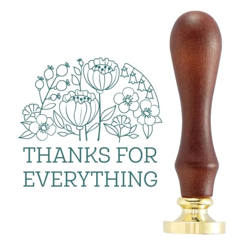 Sello de cera Thanks for Everything para manualidades de scrapbooking y lacrado de cartas