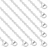 Beebeecraft 10 collar de Cadena de Cable de Plata de 1.4mm con Eslabones de Latón Chapado En Platino Auténtico Cadena de Collar con Cierre de Langosta para Hacer Joyas Colgantes DIY Mujeres Y Hombres.