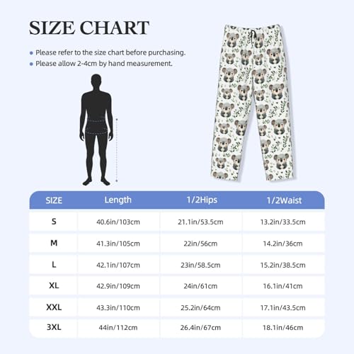 Mens Pajama Pants - Kawaii Koala Print Soft Sleep Lounge Pants For Men, Casual Pj Bottoms With Pockets3