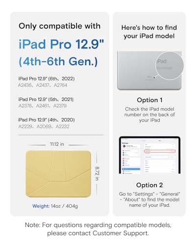Image of MOFT Dynamic Folio Case for iPad Pro 12.9 inch (6th 2022 | 5th 2021 | 4th 2020), Slim Magnetic Stand Case with 20+ Viewing Angles, Auto Wake /Sleep, Ultra Thin, Panna Cotta x Faded Jeans