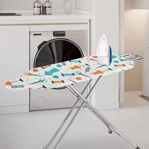 Image of Ironing Board Cover Decor 15x54 Inch, Iron Board Cover with Nose Pocket, Hook and Loop Fastening Stain Resistant,Protection Covers with Elastic Edge Machine Patterns