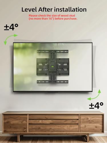 Image of USX MOUNT Ultra Slim TV Wall Mount 37-75 Inch TVs Mount with Swivel and Tilt, Low Profile Full Motion Bracket with Articulating Dual Arms, Up to VESA 400X400 mm Max 16 inch Wood Studs, Holds 99lbs