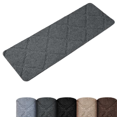 Homwiz Treppenstufen Matten, Stufenmatten Selbstklebend Innen 15 Stück, Treppenstufen Antirutsch Zuschneidbar Wiederverwendbar für Schützen Sie Haustiere, Senioren Kinder (Dunkelgrau, 55cm x 19cm)