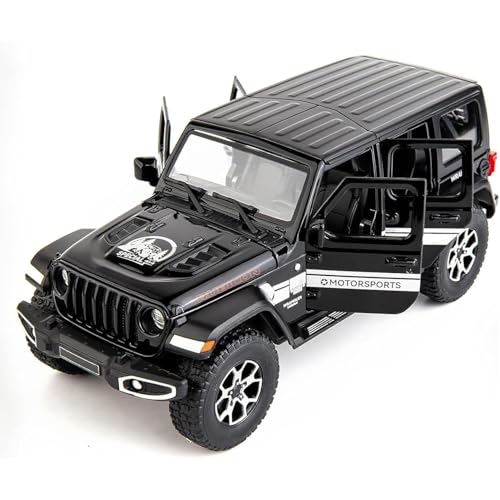 Image of 1:24 Scale Wrangler Rubicon Toy Car for Kids Collection Diecast Metal Model Car Pull Back Openable Door with Light and Sound