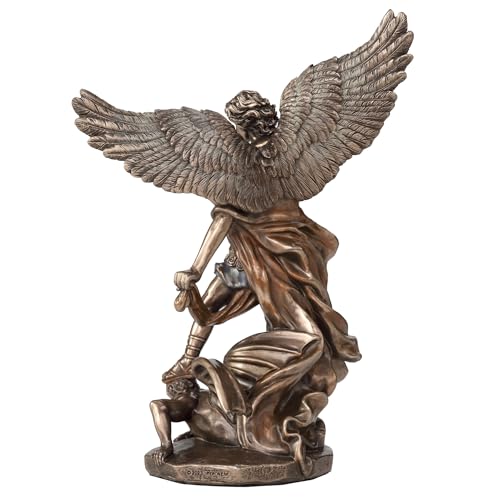 Estatua San Miguel Arcángel 6 1/4 Pulgadas Bronce miniatura 5