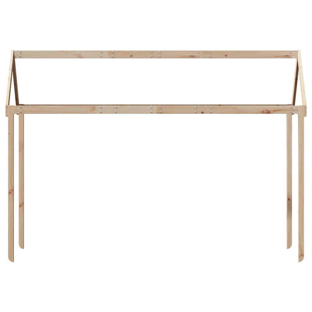 Techo para cuna de pino macizo, 217 x 95,5 x 159 cm, sin tratar, con lado abierto, accesorio de cama para dormitorio, zona de juegos y habitación infantil