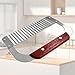 Murtenze Stainless Steel Crinkle Cutter, Wavy Potato Soap Cutting Tool Heavy Duty Wavy Crinkle Cutting Chopping French Fry Slicer Wavy Rotary Cutter with Wooden Handle for Carrot Vegetable(1 Pack)