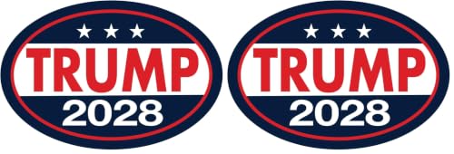 Image of Oval Campaign Magnet, Donald Trump 2028, Republican, GOP, MAGA, 6 inch x 4 inch Magnetic Bumper Sticker (Pack of 2)