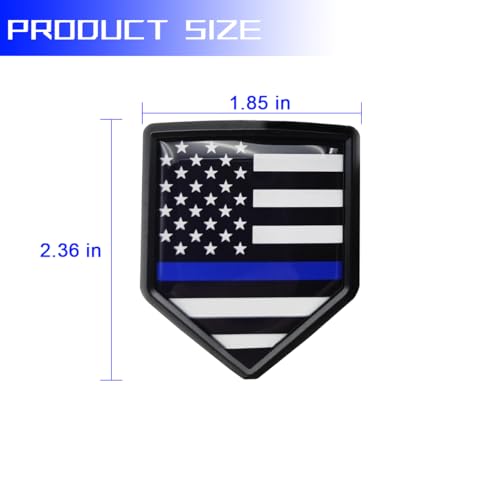Image of Bittwee Ameican Flag Car Emblem, 3D Metal Vehicle Badge Decals with Strong Adhesive, Patriotic Automotive Badge Stickers Exterior Decoration Accessories, Universal for SUV, Sedan, Truck (Black /Blue)
