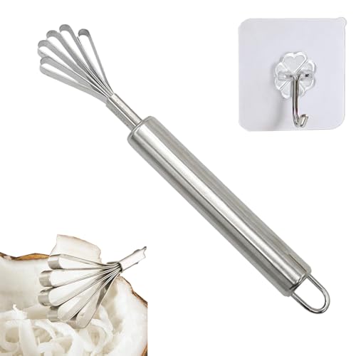 Hsyadazi Grattugia al cocco, raschietto per pesce, raschietto multiuso per cocco, utensili da cucina, in acciaio inox, per casa, negozio, bar, ristorante