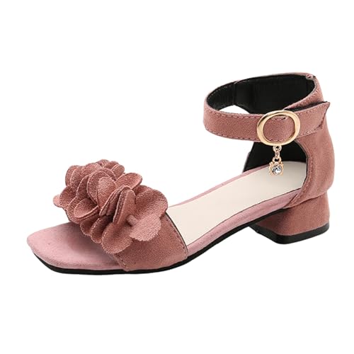 IWIHMIV Girls Dress Shoes Kids Heels for Girls Boys Girls Sandals Open-toe Adjustable Straps Thick Heel Sandals Summer Sandals