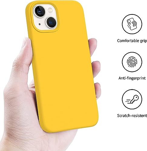 Image of NAFS Silicone Case Compatible with iPhone 14 | Camera Protect Microfiber Lining Cover | Case Cover for iPhone 14 (Yellow)