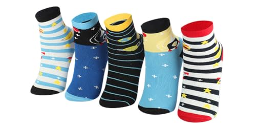 Image of Kids Boys Socks - Printed Cotton Kids Socks | Soft and Comfortable, Sock for Boys | Stylish & Durable Boy Sock for Everyday - Pack of 5 Pairs