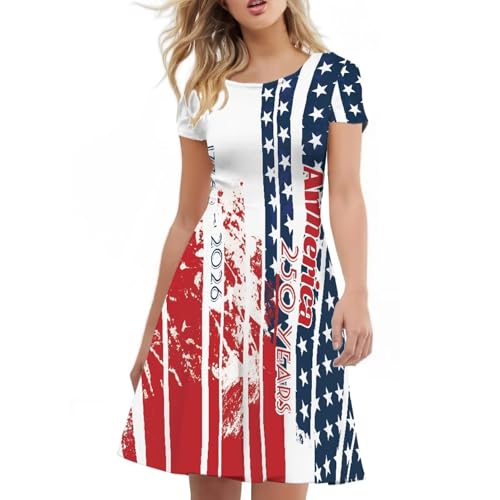 Image of AFPANQZ Womens Casual Summer Lightweight Vintage Dress Short Sleeve Midi Dress Knee-Long Luxury Formal Dress