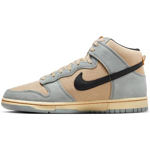 Nike Dunk High Retro SE Hanfreifen f&uuml;r Herren (FJ4191-200, Grain/Light Pumice/Pale Vanilla/Schwarz), K&ouml;rnung/Schwarz-Leichter Bimsstein, 45 EU