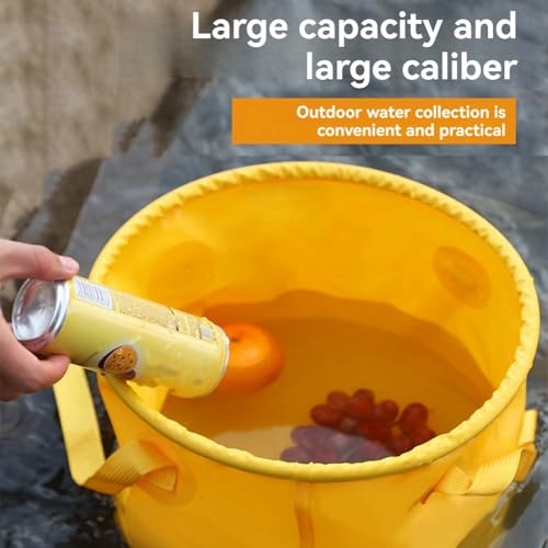 Tassteen Outdoor Portable Folding Bucket Portable Fishing Water Storage Container Camping Travel Portable Picnic Bucket Gray B