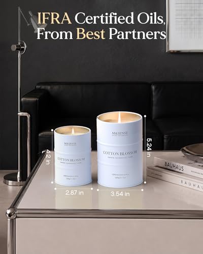 Image of M&SENSE Cotton Blossom Scented Fall Candles, 11.3oz